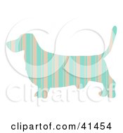 Pink And Blue Striped Profiled Basset Hound Dog