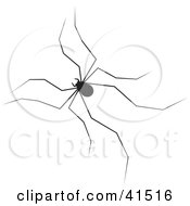 Clipart Illustration Of A Black Silhouetted Harvestmen Spider