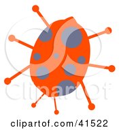 Poster, Art Print Of Orange Ladybug With Gray Spot Patterns