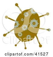 Clipart Illustration Of A Brown Ladybug With Gray Burst Patterns by Prawny