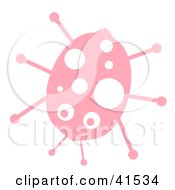 Clipart Illustration Of A Pink Ladybug With White Spot Patterns