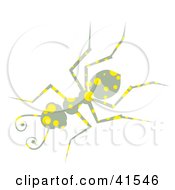 Clipart Illustration Of A Gray And Yellow Spotted Patterned Ant by Prawny