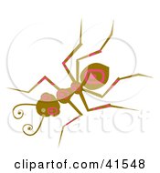 Clipart Illustration Of A Brown And Pink Rectangle Patterned Ant by Prawny