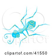 Clipart Illustration Of A Blue And Yellow Burst Patterned Ant by Prawny