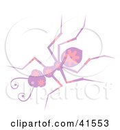 Clipart Illustration Of A Purple And Pink Floral Patterned Ant