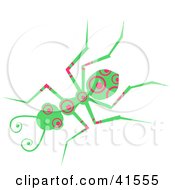 Clipart Illustration Of A Green And Pink Circle Patterned Ant