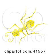 Clipart Illustration Of A Yellow And Blue Wave Patterned Ant by Prawny