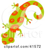 Green And Red Circle Patterned Gecko