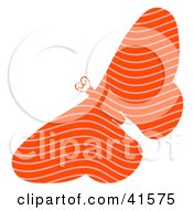 Clipart Illustration Of An Orange Wave Patterned Butterfly by Prawny
