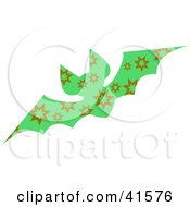 Poster, Art Print Of Green And Brown Burst Patterned Bat