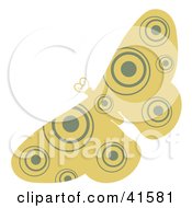 Clipart Illustration Of A Brown And Gray Circle Patterned Butterfly by Prawny
