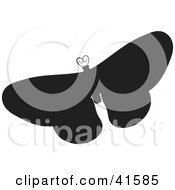 Clipart Illustration Of A Flying Butterfly Silhouette by Prawny