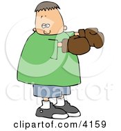 Boy Wearing Boxing Gloves Clipart