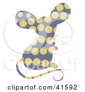 Clipart Illustration Of A Purple And Beige Dot Patterned Mouse