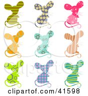 Poster, Art Print Of Nine Colorful Patterned Mice