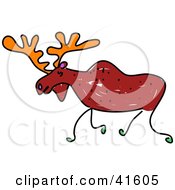 Poster, Art Print Of Sketched Moose