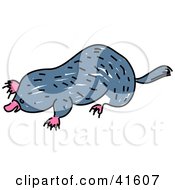 Clipart Illustration Of A Sketched Gray Mole