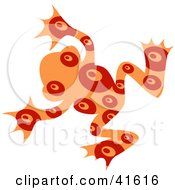 Poster, Art Print Of Orange And Red Circle Patterned Frog