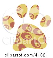 Clipart Illustration Of A Tan And Brown Patterned Paw Print by Prawny