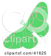 Poster, Art Print Of Green And Pink Circle Patterned Butterfly