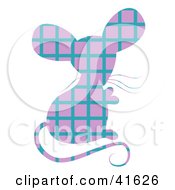 Clipart Illustration Of A Purple And Blue Patterned Mouse by Prawny