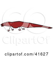 Poster, Art Print Of Sketched Brown Monitor Lizard