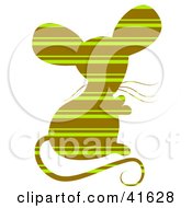 Poster, Art Print Of Brown And Green Striped Patterned Mouse