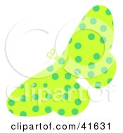 Clipart Illustration Of A Green Spotted Patterned Butterfly by Prawny