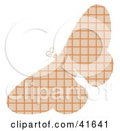 Clipart Illustration Of A Beige And Orange Lined Patterned Butterfly by Prawny