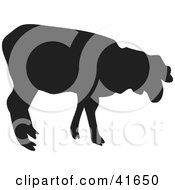 Clipart Illustration Of A Black Silhouetted Sheep by Prawny