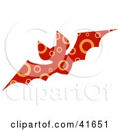 Poster, Art Print Of Red And Orange Circle Patterned Bat