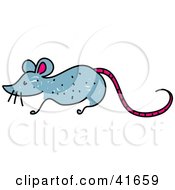 Clipart Illustration Of A Sketched Gray Mouse by Prawny
