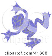 Poster, Art Print Of Blue And Yellow Circle Patterned Frog