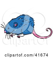 Clipart Illustration Of A Sketched Blue Vole by Prawny