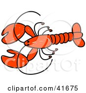 Clipart Illustration Of A Sketched Red Lobster