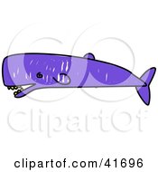 Poster, Art Print Of Sketched Purple Sperm Whale