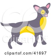 Clipart Illustration Of A Gray And Yellow Chihuahua by Prawny