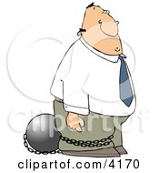 Poster, Art Print Of Convicted White Businessman Wearing A Ball And Chain