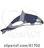 Clipart Illustration Of A Sketched Orca Whale by Prawny