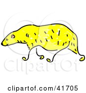 Clipart Illustration Of A Sketched Yellow Polar Bear by Prawny