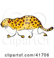 Clipart Illustration Of A Sketched Leopard