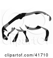 Clipart Illustration Of A Black And White Paintbrush Stroke Styled Sheep