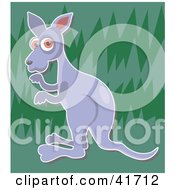 Clipart Illustration Of A Cute Big Eyed Gray Kangaroo by Prawny
