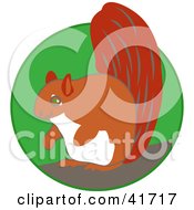 Clipart Illustration Of A Happy Brown Squirrel On A Branch by Prawny