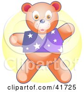 Poster, Art Print Of Stuffed Teddy Bear In A Purple Shirt