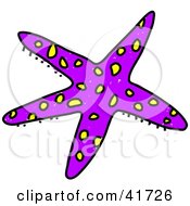 Poster, Art Print Of Sketched Purple Starfish