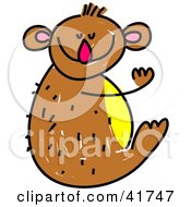 Clipart Illustration Of A Sketched Brown Koala Bear by Prawny