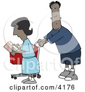 Ethnic Man And Woman Shopping Together In A Store Clipart