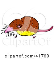 Clipart Illustration Of A Sketched Brown Shrew