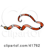 Clipart Illustration Of A Sketched Red King Snake by Prawny